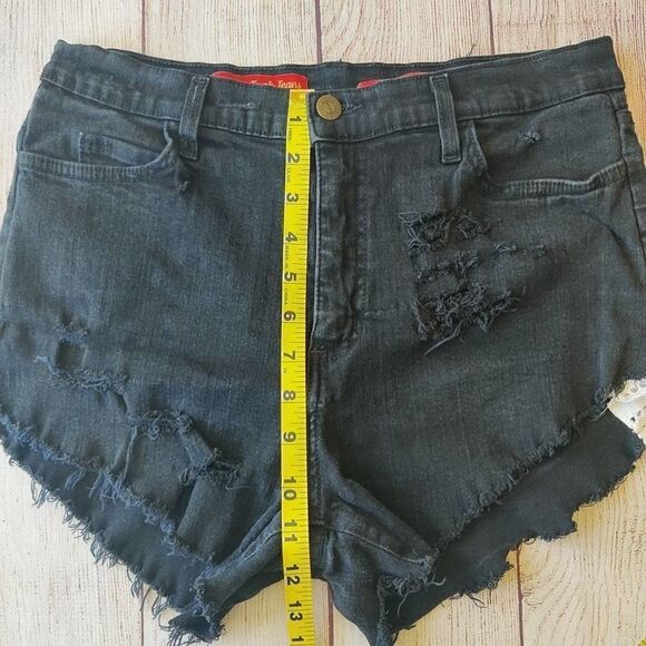 Vintage NYDJ high rise ripped shorts black sz 12 - Picture 6 of 8
